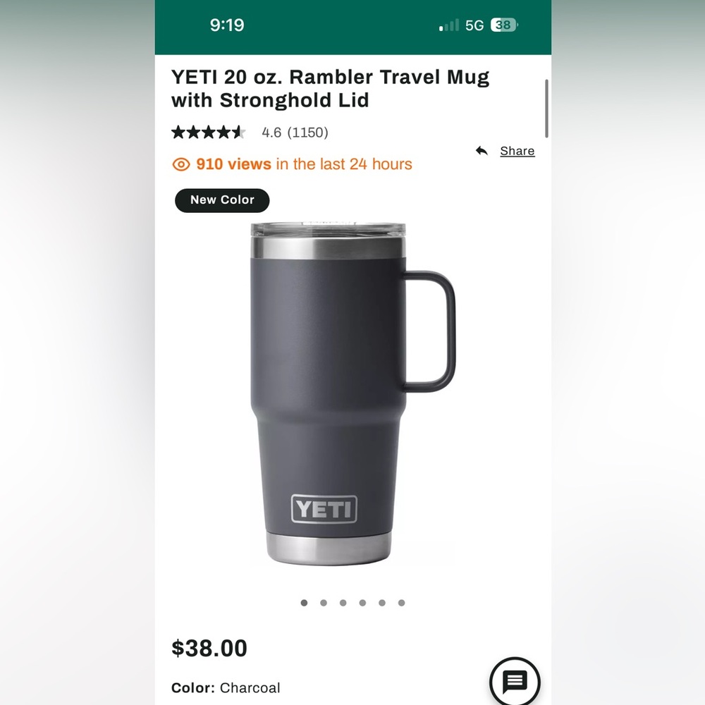 20 oz Yeti Rambler